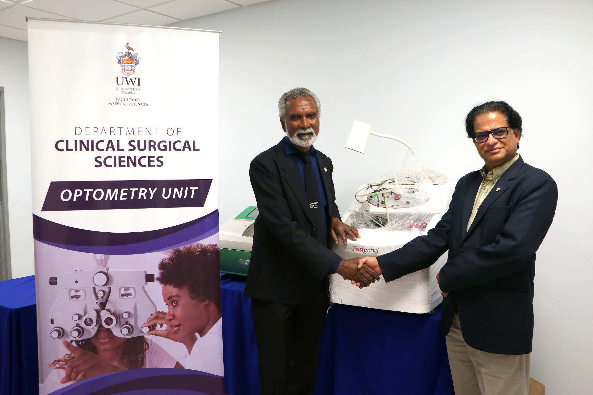 UWI Optometry Unit Receives FastGrind Lens Producing Machine Donation from Caribbean Eye Institute